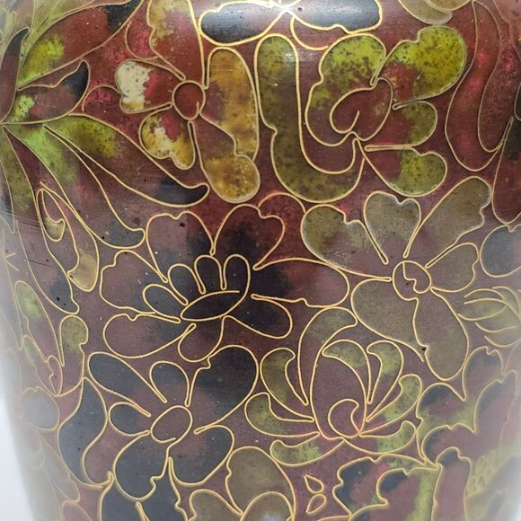 Vintage Chinese Cloisonne Floral Vase - Picture 5 of 8